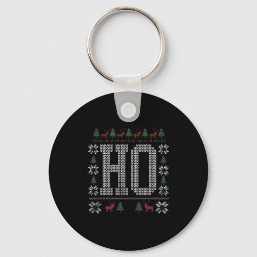Where My Ho's At Ho Matching Couple Christmas Ugly Sleutelhanger (Voorkant)
