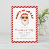 Where My Hos At Santa Friendsmas Party Kaart (Staand voorkant)