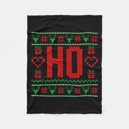 Where My Ho's At Ugly Christmas Sweater Couples Ma Fleece Deken (Voorkant)