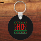 Where My Ho's At Ugly Christmas Sweater Couples Ma Sleutelhanger (Voorkant)