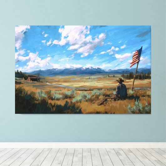 Where the Flag Still Flies  Canvas Afdruk (Insitu (Houten vloer))