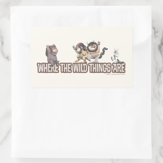 Where the Wild Things Are Characters on Logo Rechthoekige Sticker (Tas)