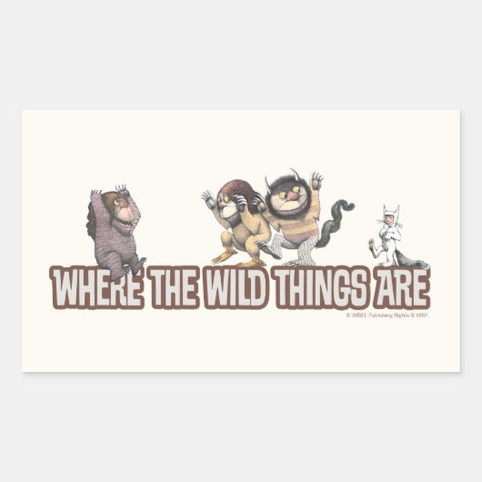 Where the Wild Things Are Characters on Logo Rechthoekige Sticker (Voorkant)