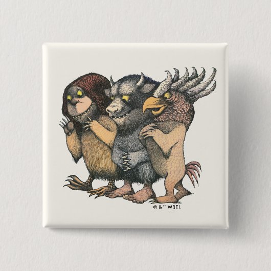 Where the Wild Things Are | Creaturen Vierkante Button 5,1 Cm (Voorkant)