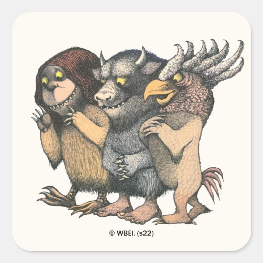 Where the Wild Things Are | Creaturen Vierkante Sticker (Voorkant)
