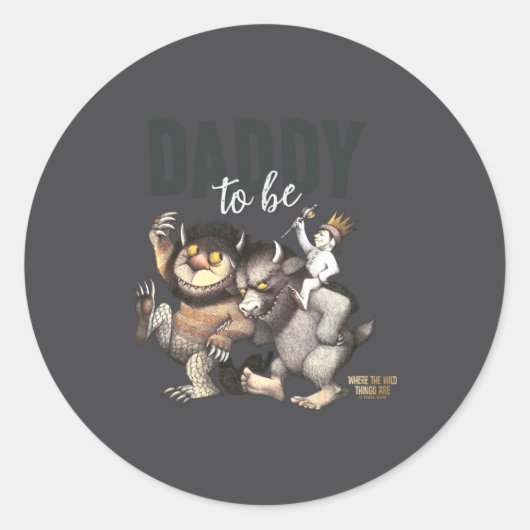 Where The Wild Things Are Daddy To Be _1  Ronde Sticker (Voorkant)