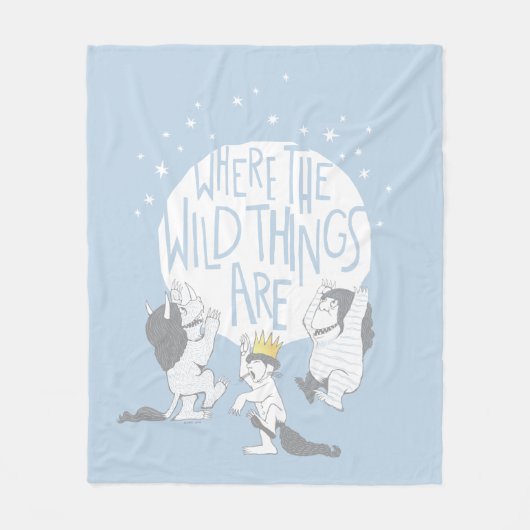 Where The Wild Things Are | Maan & Sterren Fleece Deken (Voorkant)