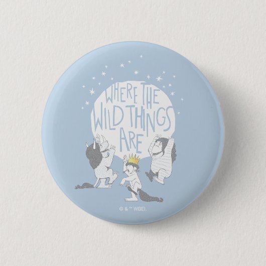 Where The Wild Things Are | Maan & Sterren Ronde Button 5,7 Cm (Voorkant)