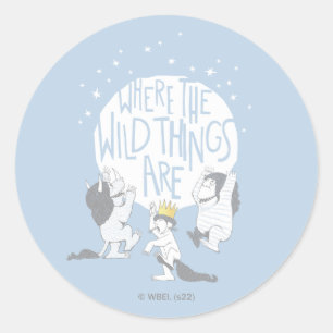 Where The Wild Things Are   Maan & Sterren Ronde Sticker