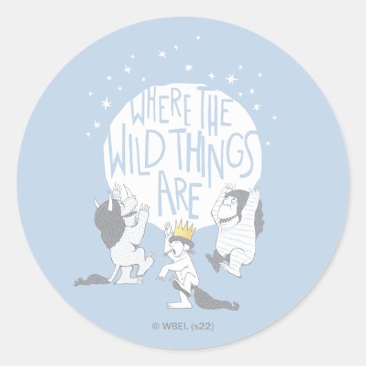 Where The Wild Things Are | Maan & Sterren Ronde Sticker (Voorkant)