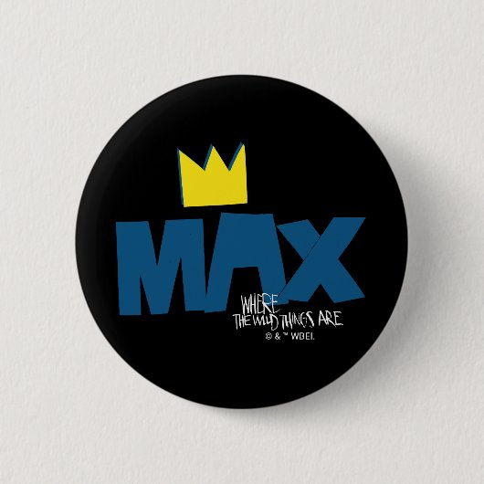 Where the Wild Things Are | Max en Kroon Ronde Button 5,7 Cm (Voorkant)