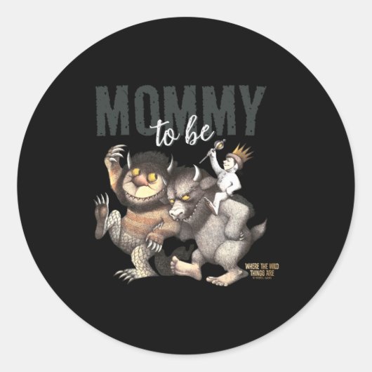 Where The Wild Things Are Mommy To Be Ronde Sticker (Voorkant)