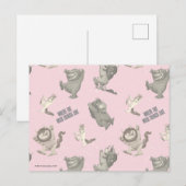 Where the Wild Things Are Pink Star Pattern Briefkaart (Voorkant / Achterkant)