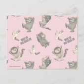 Where the Wild Things Are Pink Star Pattern Briefkaart (Voorkant)
