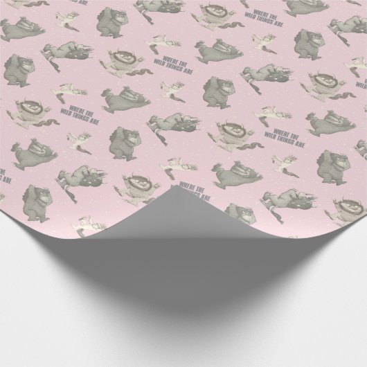 Where the Wild Things Are Pink Star Pattern Cadeaupapier (Hoek)