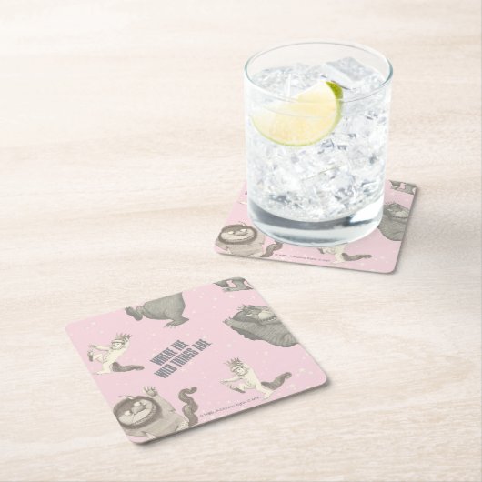 Where the Wild Things Are Pink Star Pattern Kartonnen Onderzetters (Insitu)