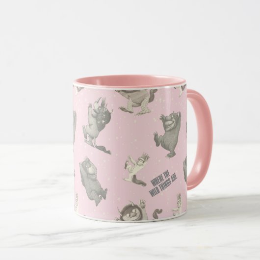 Where the Wild Things Are Pink Star Pattern Mok (Voorkant rechts)