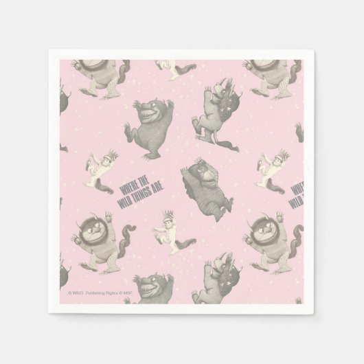 Where the Wild Things Are Pink Star Pattern Servet (Voorkant)