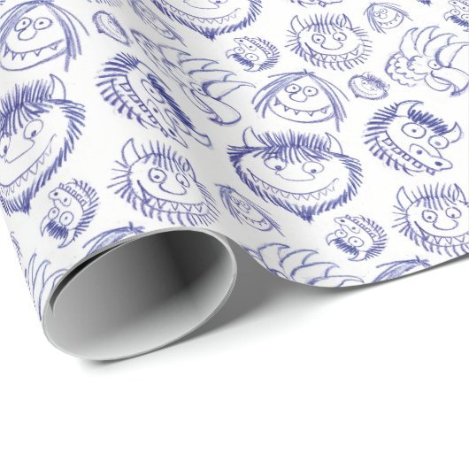 Where the Wild Things Are Sketch Pattern Cadeaupapier (Rol Hoek)