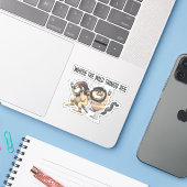 Where the Wild Things Are | Twee wilde dingen Sticker (Laptop met iPhone)