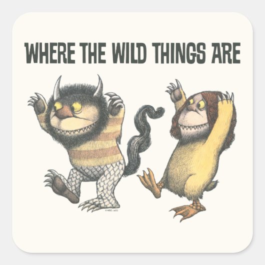 Where the Wild Things Are | Twee wilde dingen Vierkante Sticker (Voorkant)