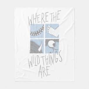 Where The Wild Things Are   Vierkant Grafisch Fleece Deken