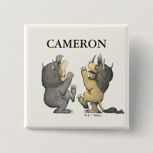 Where the Wild Things Are | Voeg uw naam toe Vierkante Button 5,1 Cm (Voorkant)