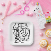 Where the Wild Things Are | Wild Thing-schets Papieren Bordje (Feest)