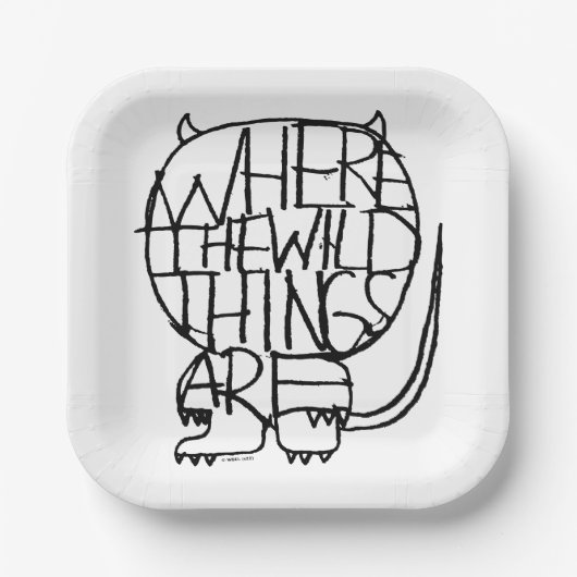 Where the Wild Things Are | Wild Thing-schets Papieren Bordje (Voorkant)
