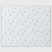 Where the Wild Things Blue Floral Birthday Pattern Cadeaupapier (Vlak)
