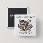 Where The Wild Things | Gefeliciteerd Vierkante Button 5,1 Cm (Voorkant /achterkant)