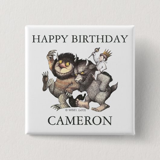Where The Wild Things | Gefeliciteerd Vierkante Button 5,1 Cm (Voorkant)