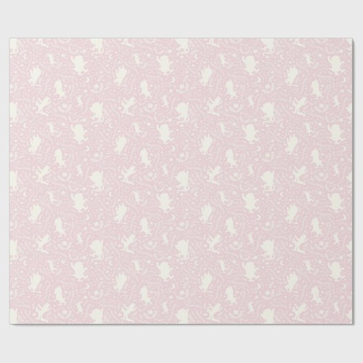 Where the Wild Things Pink Floral Pattern Cadeaupapier (Vlak)