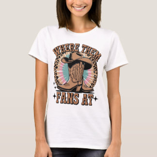 Where Them Fans At – Cowgirl Boots Tie Dye Western T-shirt