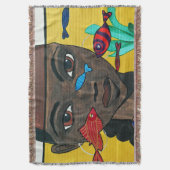 Where Thoughts Swim | Zwarte Vrouw Kunst Afrocentr Deken (Voorkant Verticaal)