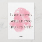 Where Two Hearts Meet Wedding Invitation Kaart (Achterkant)