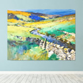 "Where Water Sings" – A Yorkshire Landscape     Canvas Afdruk (Insitu (Houten vloer))