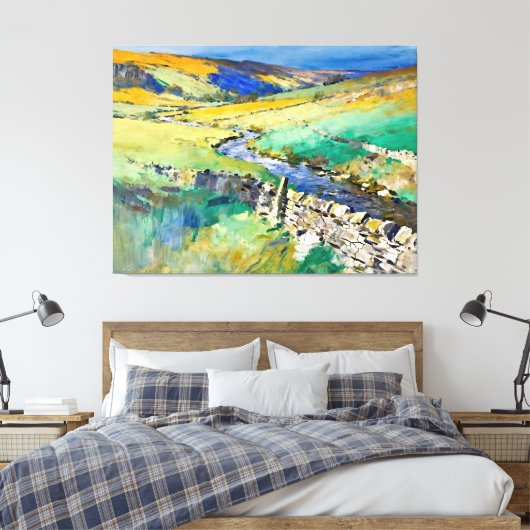 "Where Water Sings" – A Yorkshire Landscape     Canvas Afdruk (Insitu (Slaapkamer))