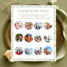 Where Were They 12 Photos Bridal Shower Game