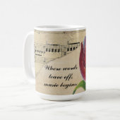 “Where words leave off, music begins.” Koffiemok (Voorkant links)