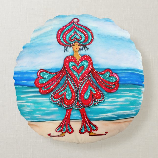 Where your Heart on your sleeve! Rond Kussen (Voorkant)