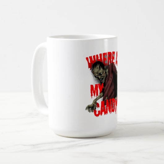 Where's My Candy T-shirt Koffiemok (Voorkant links)