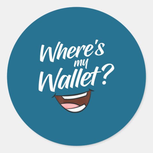 Where's My Wallet Ronde Sticker (Voorkant)