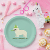 Where's the potty at? papieren bordje (Feest)