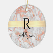 Whet & Roos Gold Marble Gold Bar, zwart monogram Keramisch Ornament (Links)