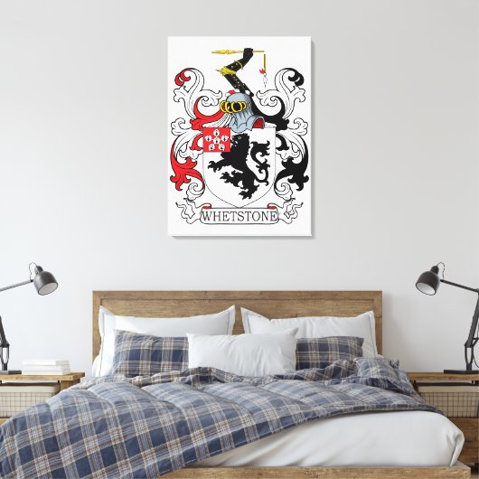 Whetstone Family Crest Canvas Afdruk (Insitu (Slaapkamer))