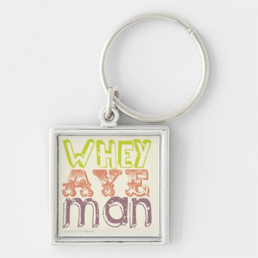 Whey Aye Man Keyring Geordie Gifts Sleutelhanger (Voorkant)