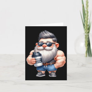 Whey Protein Gnome Dad Funny Bodybuilder Graphic F Kaart