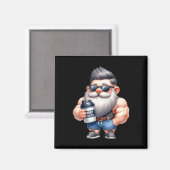 Whey Protein Gnome Dad Funny Bodybuilder Graphic F Magneet (Voorkant / Achterkant)