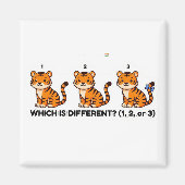 Which Is Different? Cute Tiger Animal World Game Magneet (Voorkant)